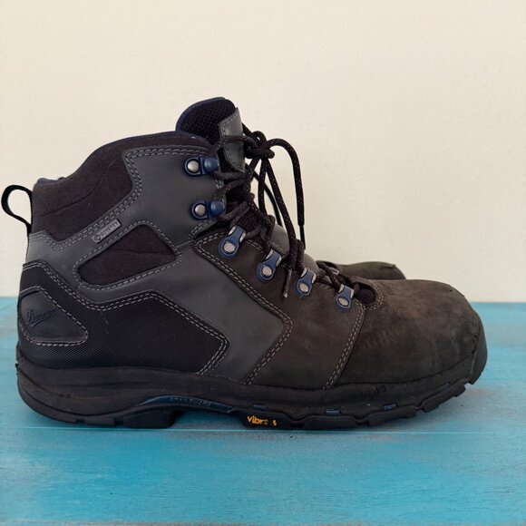 Danner Mens Vicious 4.5" Composite Toe Gortex Boots Black with Blue Size 10 - Picture 1 of 10